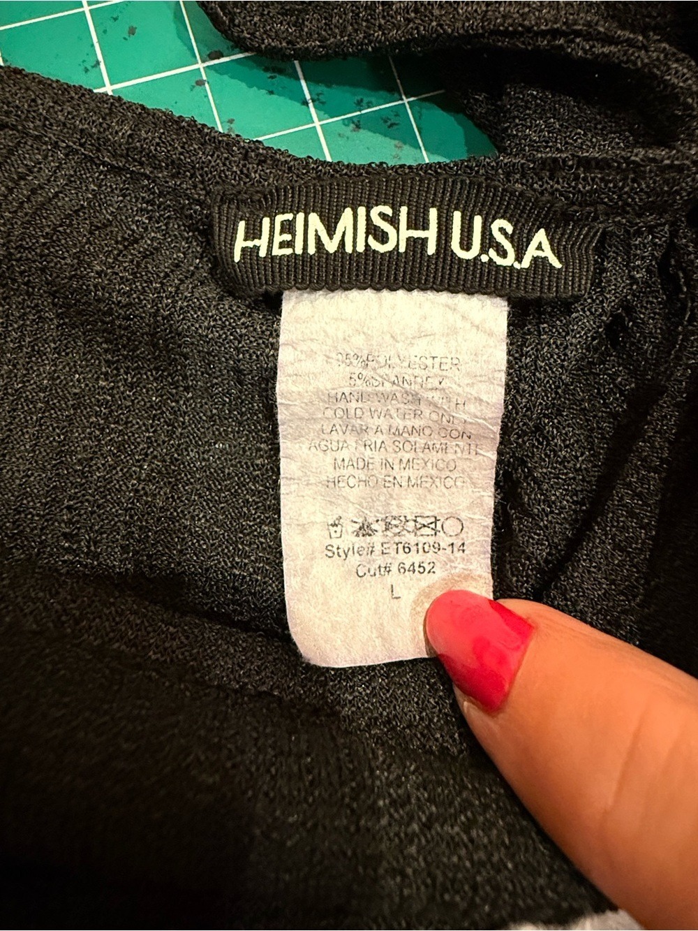 Heimish USA Black Ruffle Sleeve Babydoll Tunic Top Crochet Trim L - Picture 5 of 7